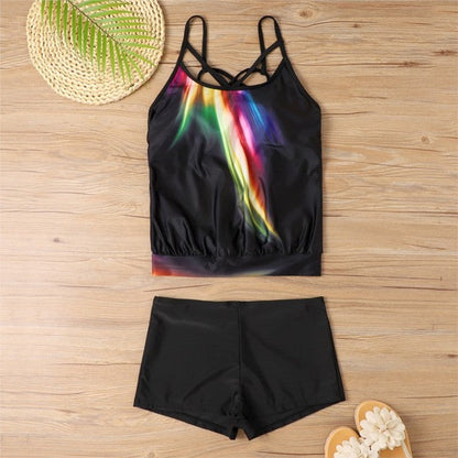 Tankini With Shorts High Waist Beachwear-Two Piece Set