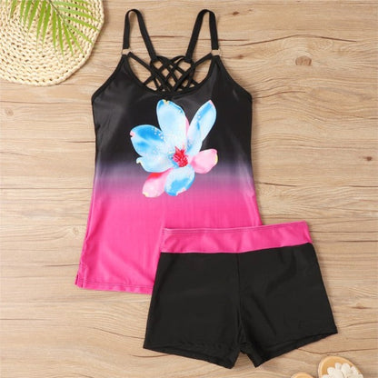 Tankini With Shorts High Waist Beachwear-Two Piece Set