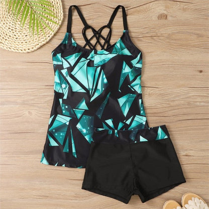 Tankini With Shorts High Waist Beachwear-Two Piece Set