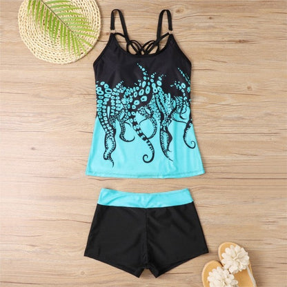 Tankini With Shorts High Waist Beachwear-Two Piece Set