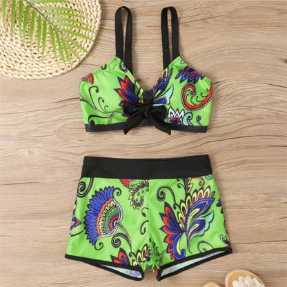 Printed Push Up High Waist Mayo Biquine - Beachwear