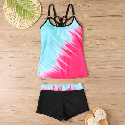 Tankini With Shorts High Waist Beachwear-Two Piece Set