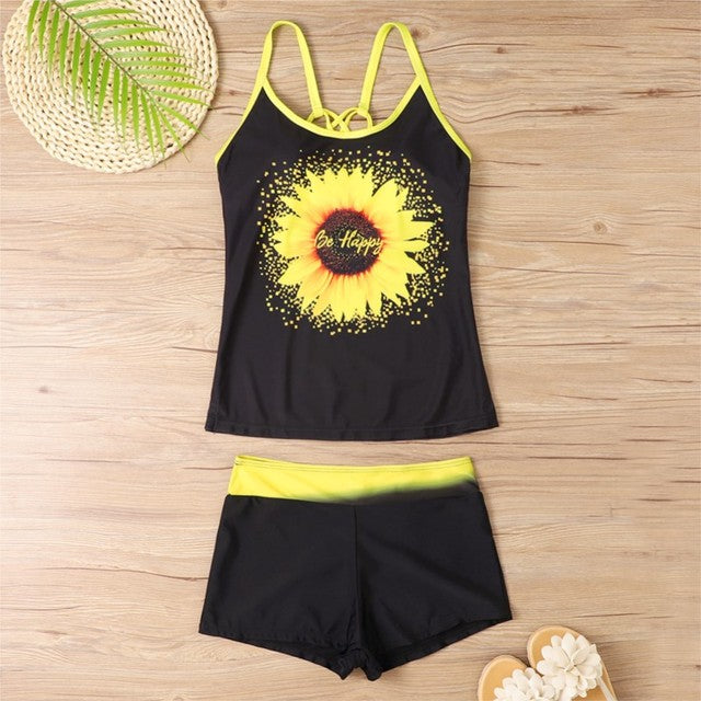 Tankini With Shorts High Waist Beachwear-Two Piece Set