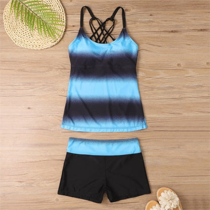 Tankini With Shorts High Waist Beachwear-Two Piece Set