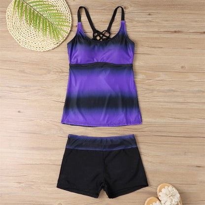 Tankini With Shorts High Waist Beachwear-Two Piece Set