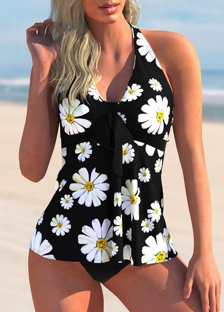 2 Piece Swimwear Printed Tankini Beachwear