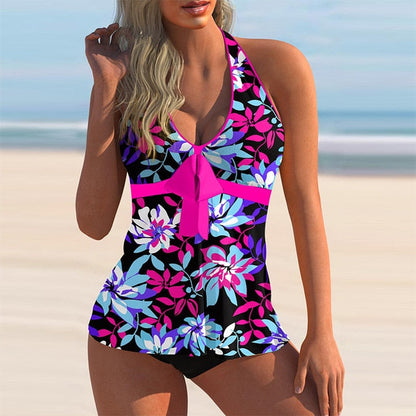 2 Piece Swimwear Printed Tankini Beachwear