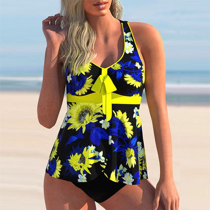 2 Piece Swimwear Printed Tankini Beachwear