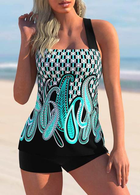 Tankini With Shorts High Waist Beachwear-Two Piece Set