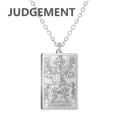 Stainless Steel Classic Tarot Cards Pendant Necklace