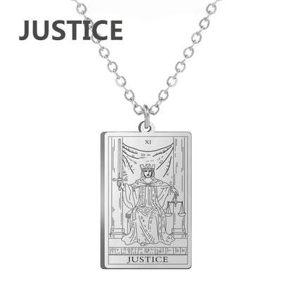 Stainless Steel Classic Tarot Cards Pendant Necklace