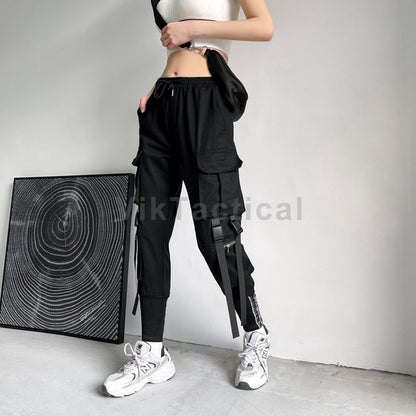 Women Cargo Pants with Punk Pockets - Azahshopping