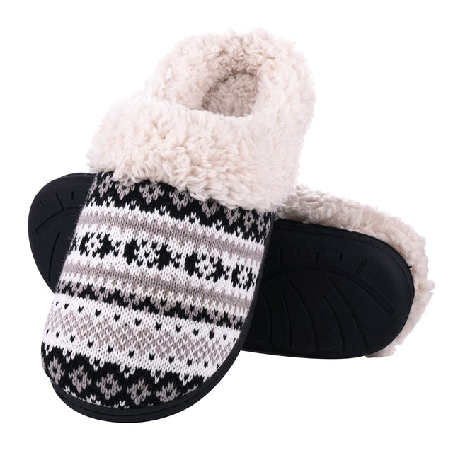 Winter Warm Cotton Slippers For Women Indoor House Slippers