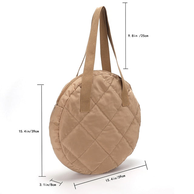 Lattice Pattern Shoulder Bag Space Cotton