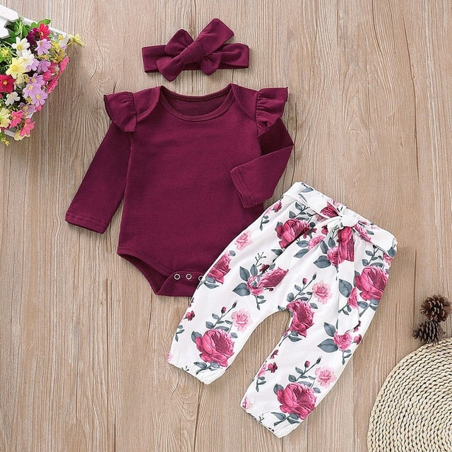 3pcs Baby Girl Clothes Set