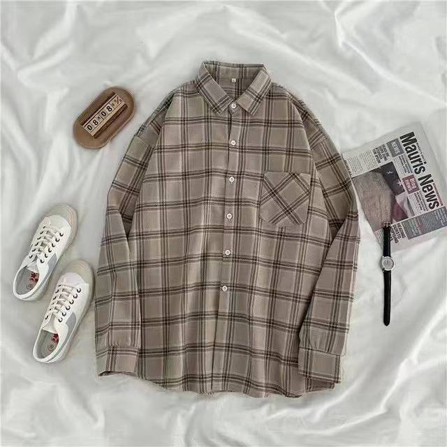 Vintage Long Sleeve Plaid Shirts for Women - Azahshopping