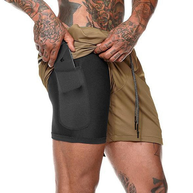 Double pocket Sport Shorts Men Sportswear