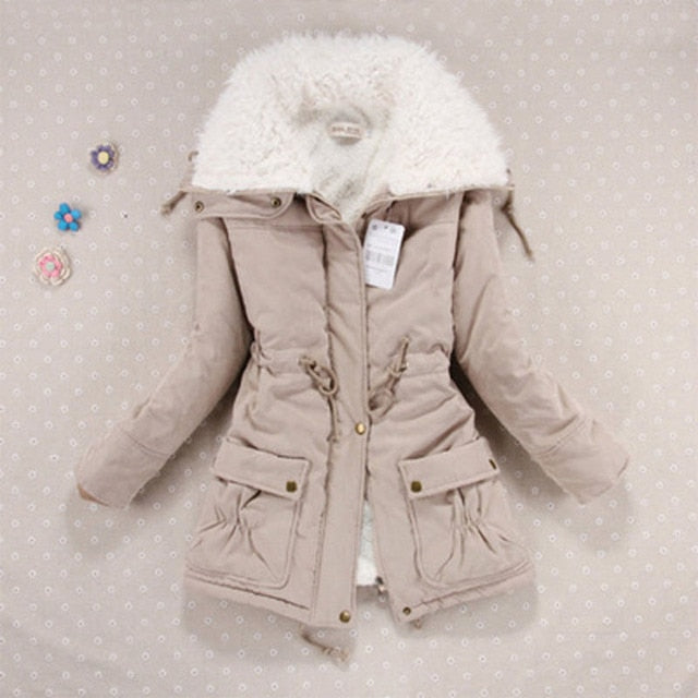 Women Winter Jacket Thick Hooded Long Down Jacket - Azahshopping