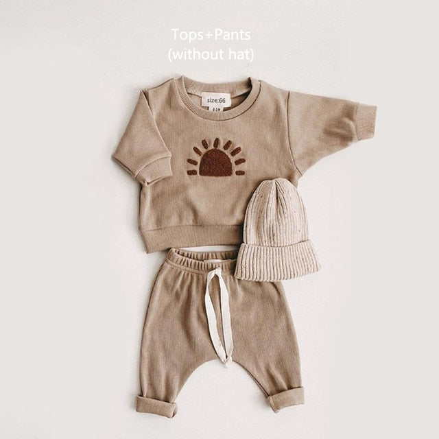 Pattern Casual Tops + Child Loose Trousers 2pcs Baby Boy Sets