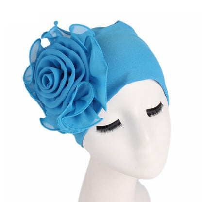 Large Flower Stretch Scarf Hat Ladies Elegant Fashion Hair Accessories Chemo Hat Women Turban Bandanas