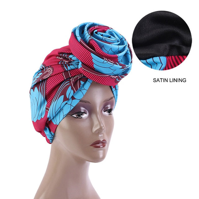 African Print Stretch Bandana Head Wrap