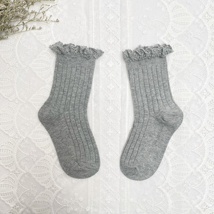 Ruffle Kids Knee High Socks Baby Girls For 0-8 Years - Socks