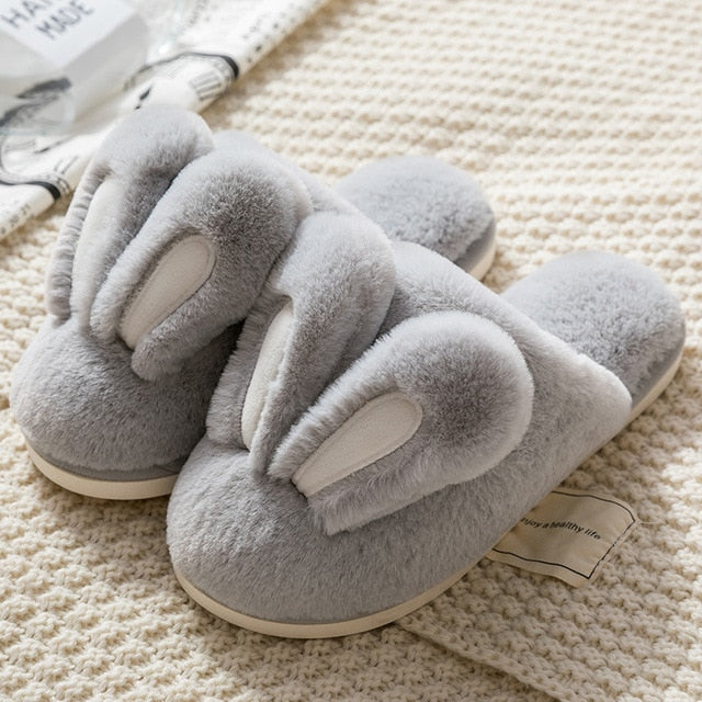 New Design Women Winter Furry Slippers Rabbit Ears