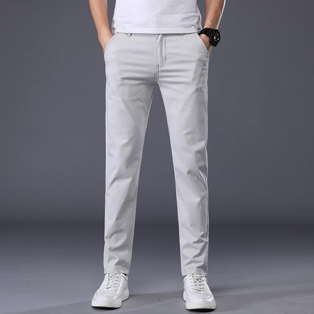 Stretch Cotton Slim Pants for Men