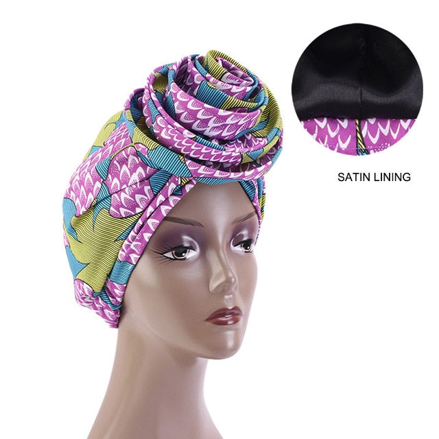 African Print Stretch Bandana Head Wrap