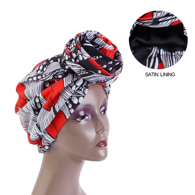 African Print Stretch Bandana Head Wrap