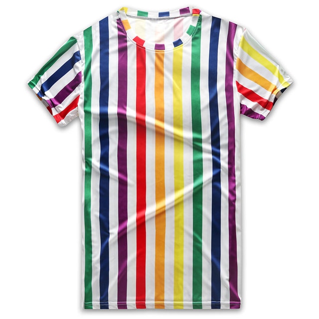 Men Striped T-shirt Stripes Top Tees