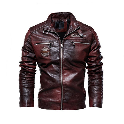 Men Faux Leather Winter Jacket