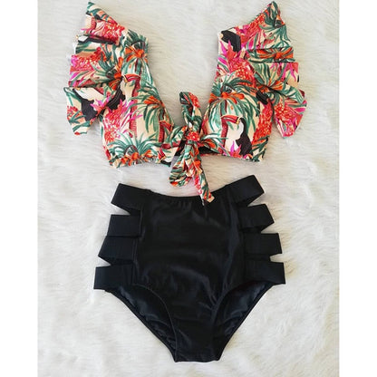 High Waist Ruffled Bikini Set