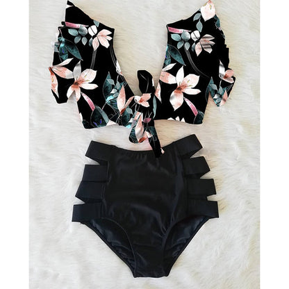 High Waist Ruffled Bikini Set