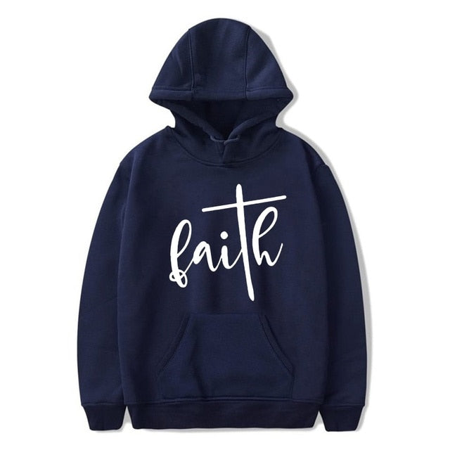 Women Harajuku Faith Letters Print Designer Sweatshirts