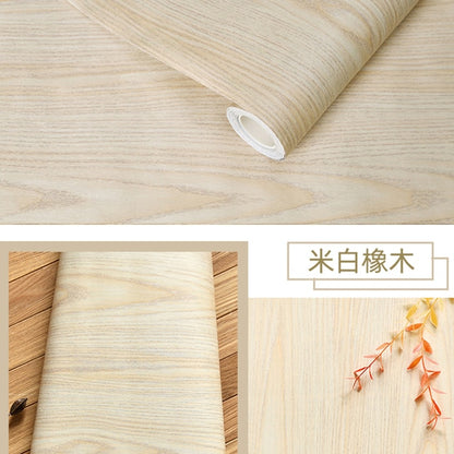 Pvc Waterproof Stickers Self-adhesive Wood Pattern Solid Color Home Decor