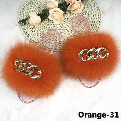 Summer Jelly Shoes Plush Fur Slippers Flat Sandals