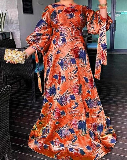 Lantern Sleeve Printed Sundress Summer dress