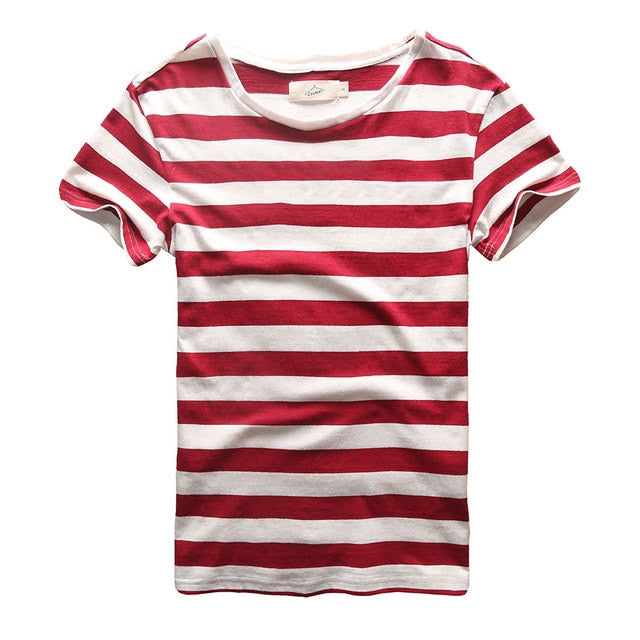 Men Striped T-shirt Stripes Top Tees