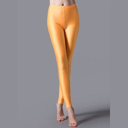 Shinny Elasticity Solid Color Leggings - Azahshopping