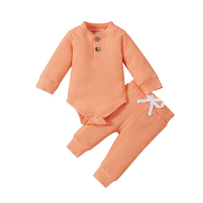 Newborn Winter Baby Girl Long Sleeve Romper Pants Sets