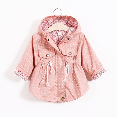 Flower Embroidery Hooded Outwear For Baby Girl