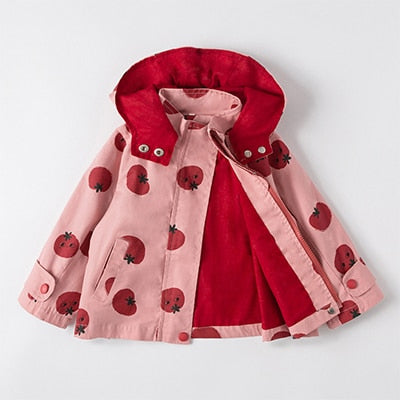 Flower Embroidery Hooded Outwear For Baby Girl