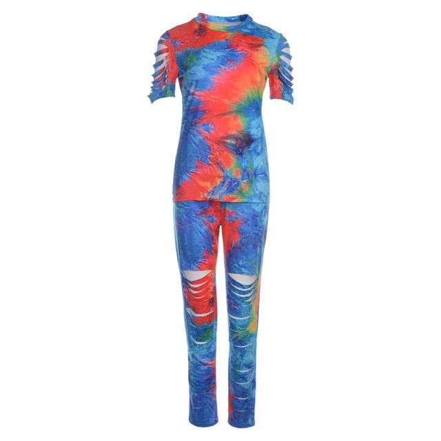 Tie Dye Sports Clothing Sets - Azahshopping