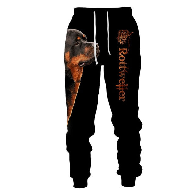 Rottweiler Dog 3d Printed Hoodie Suit Male Autumn Winter Casual Sweashirts Sweatpants Men Tracksuit Set