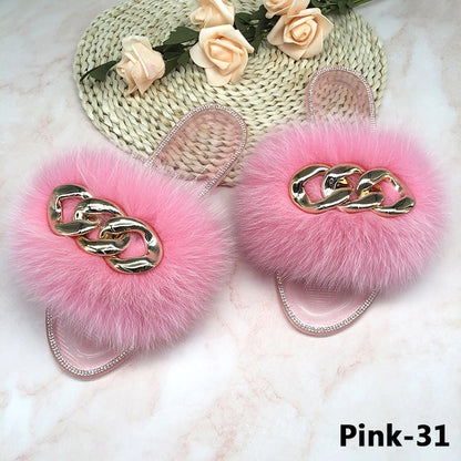 Summer Jelly Shoes Plush Fur Slippers Flat Sandals