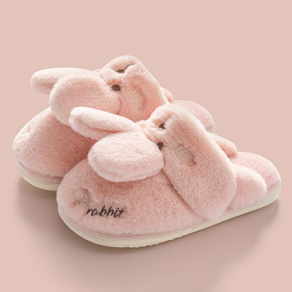 Non-slip Soft Warm House Shoes Men Ladies Indoor Bedroom Couples Cartoon Rabbit Bear Floor Slides