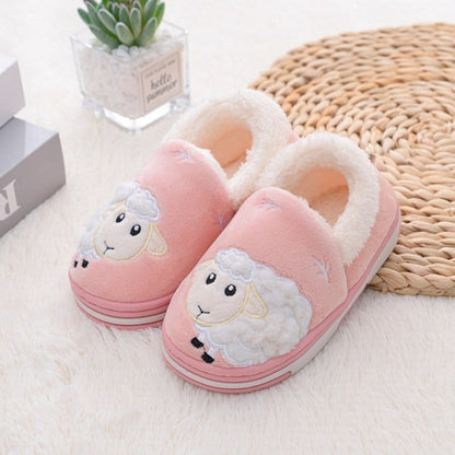 Unicorn Kids Slippers For Toddler Boys and Girl Fur Slides Cotton Flip Flop