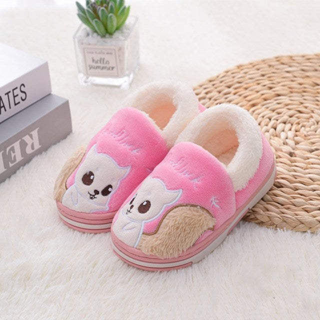 Unicorn Kids Slippers For Toddler Boys and Girl Fur Slides Cotton Flip Flop