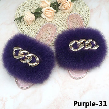 Summer Jelly Shoes Plush Fur Slippers Flat Sandals